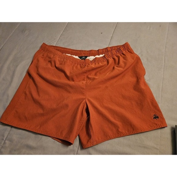 Brooks Brothers Shorts Mens Large Swimming Shorts Orange Drawstring - Picture 1 of 10